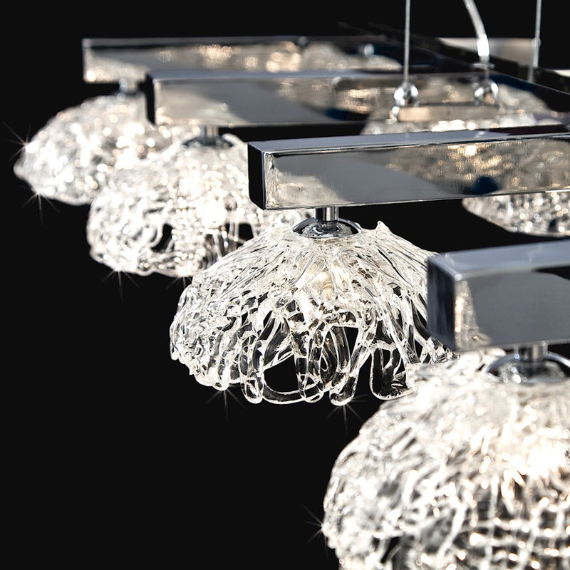 Eurofase Caramico 1-Light Pendant, Chrome/Clear