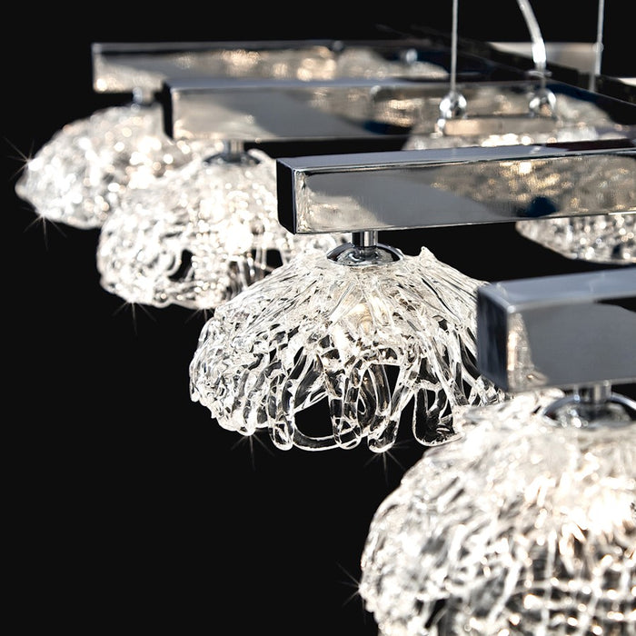 Eurofase Caramico Chandelier, Chrome/Clear
