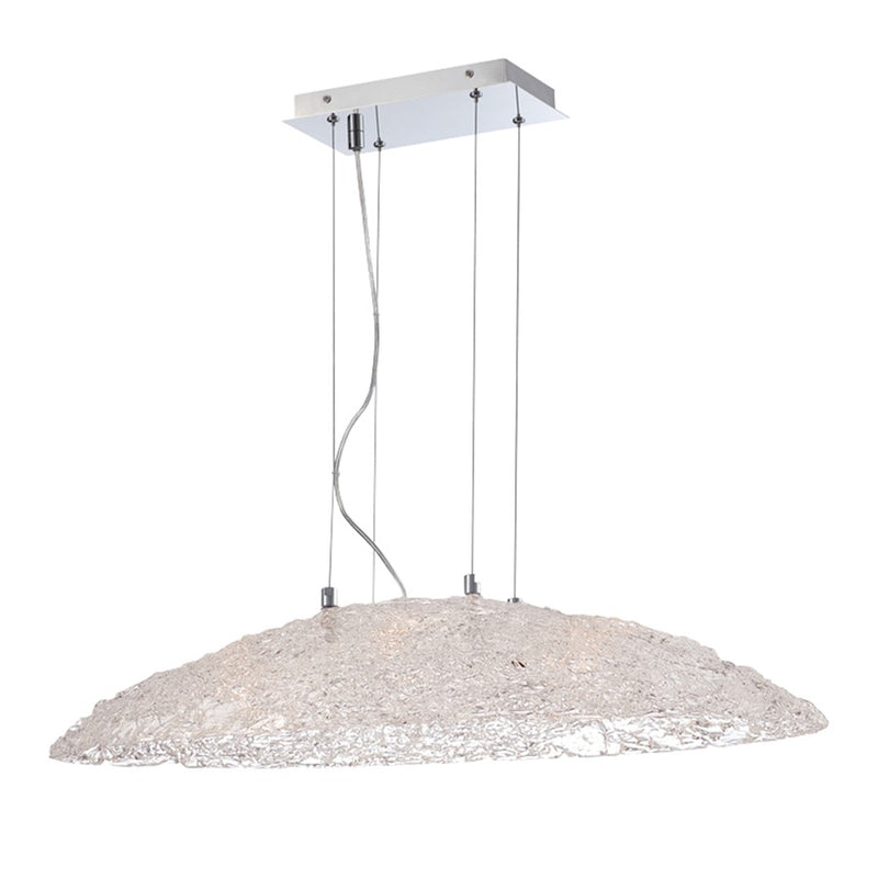 Eurofase Caramico 6-Light Oval Pendant, Chrome/Clear