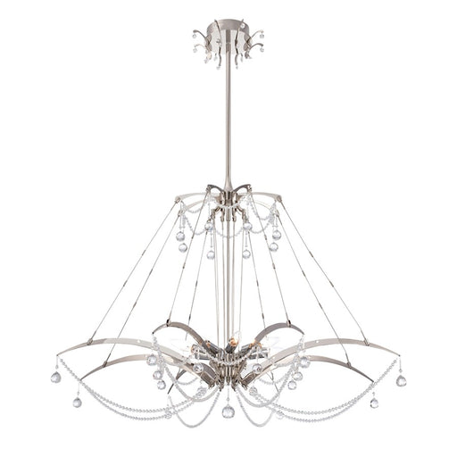 Eurofase Gambari 8-Light Chandelier, Satin Nickel/Clear
