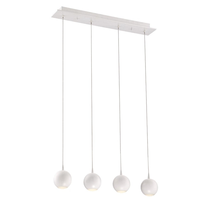 Eurofase Patruno 4-Light LED Chandelier, Matte White/Frosted