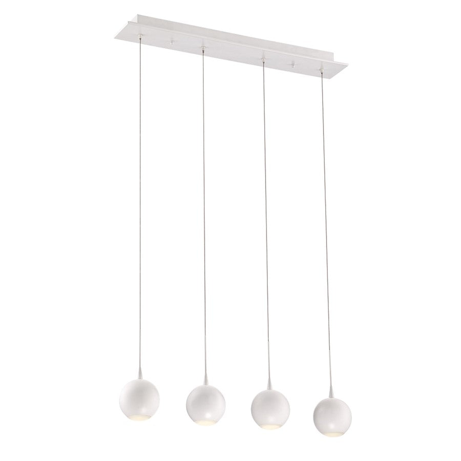 Eurofase Patruno 4-Light LED Chandelier, Matte White/Frosted