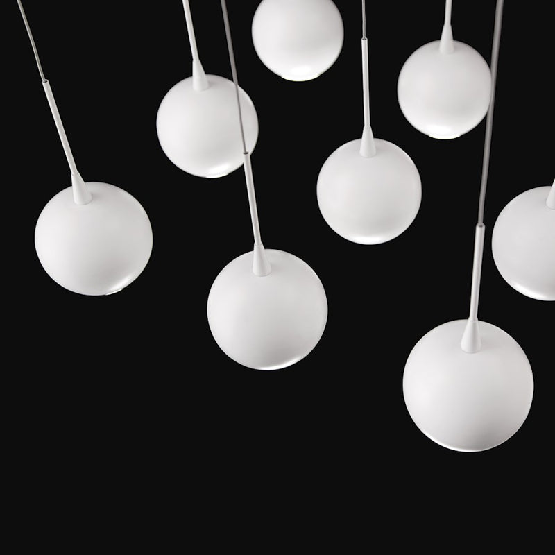 Eurofase Patruno 9-Light LED Chandelier, Matte White/Frosted