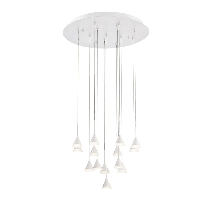 Eurofase Albion 14-Light LED Chandelier, White/Frosted
