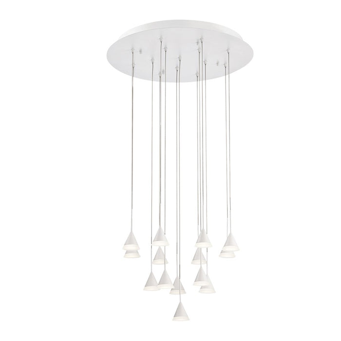 Eurofase Albion 14-Light LED Chandelier, White/Frosted