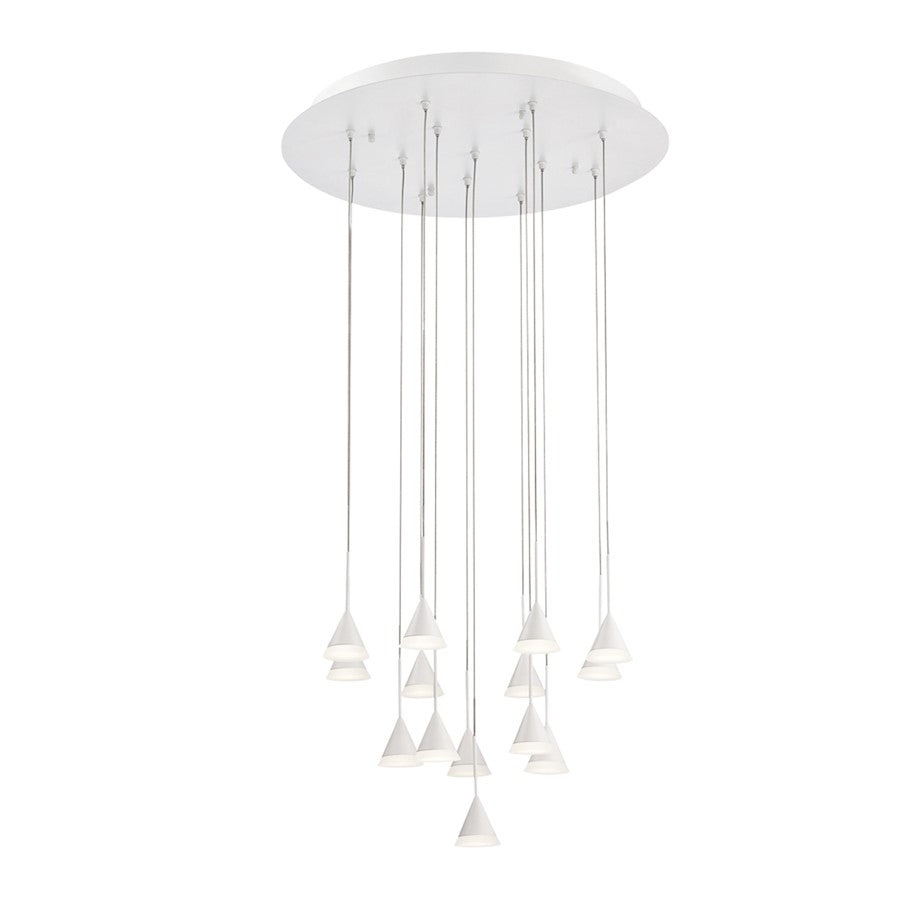 Eurofase Albion 14-Light LED Chandelier, White/Frosted