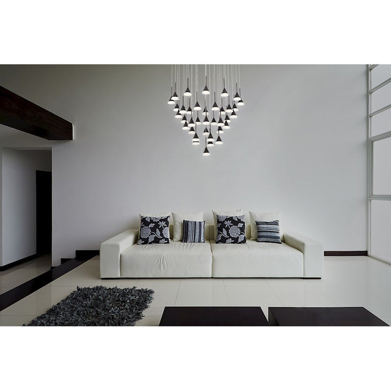 Eurofase Albion 14-Light LED Chandelier, White/Frosted