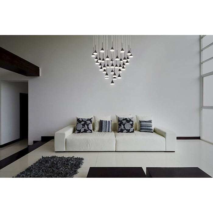 Eurofase Albion 14-Light LED Chandelier, White/Frosted