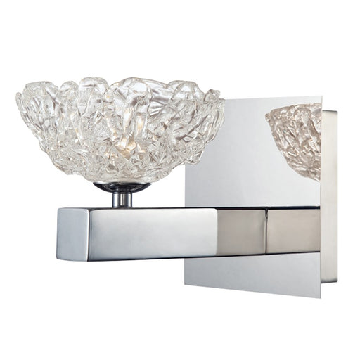 Eurofase Caramico 1-Light Wall Sconce, Chrome/Clear