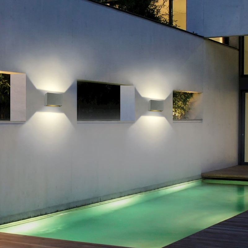 Eurofase Vello Outdoor LED Wall Mount, Graphite Grey/Frost PC