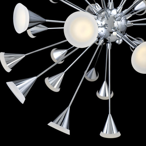 Eurofase Esplo 48-Light LED Chandelier, Chrome/Frosted