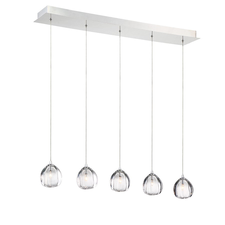 Eurofase Lucido 32" Linear Chandelier, Chrome