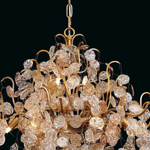Eurofase Campobasso 8-Light Chandelier, Antique Gold/Clear/Amber