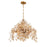 Eurofase Campobasso 11-Light Chandelier, Antique Gold/Clear/Amber