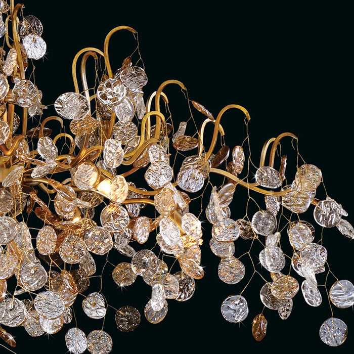 Eurofase Campobasso 11-Light Chandelier, Antique Gold/Clear/Amber