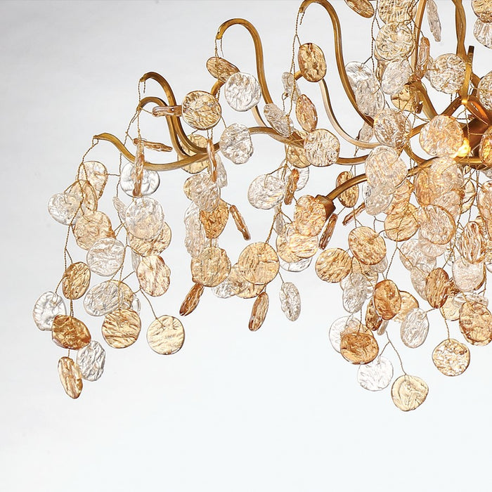 Eurofase Campobasso 11-Light Chandelier, Antique Gold/Clear/Amber