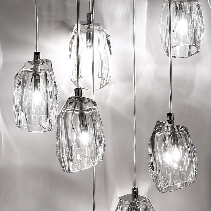 Eurofase Diffi 13-Light Oval Chandelier, Chrome/Clear