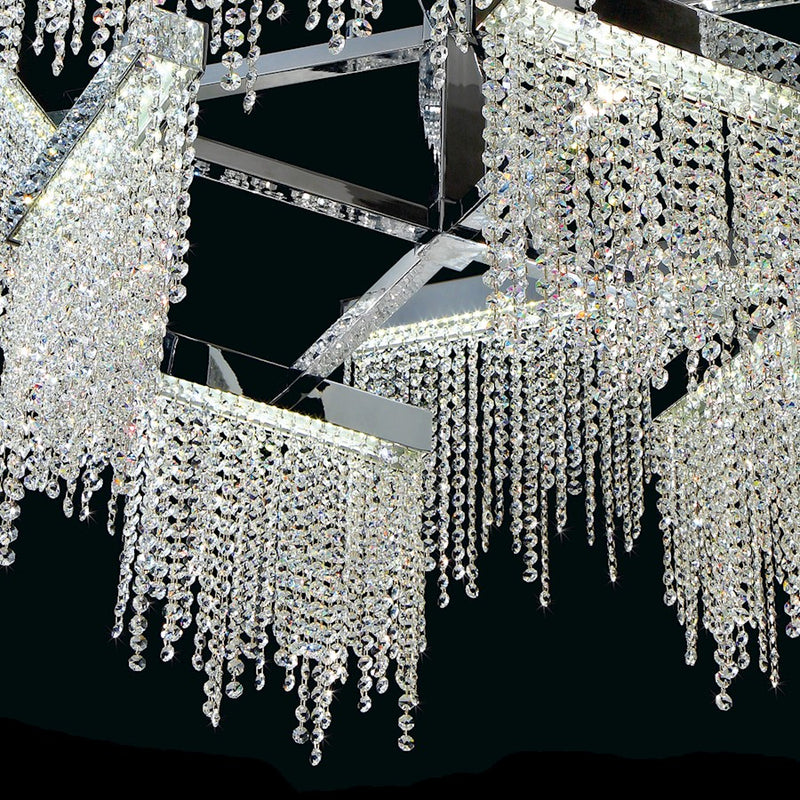 Eurofase Rossi 10-Light Linear LED Chandelier, Chrome/Clear