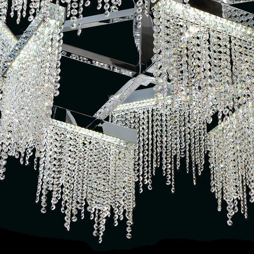 Eurofase Rossi 10-Light Linear LED Chandelier, Chrome/Clear