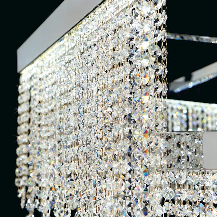 Eurofase Rossi 10-Light Linear LED Chandelier, Chrome/Clear