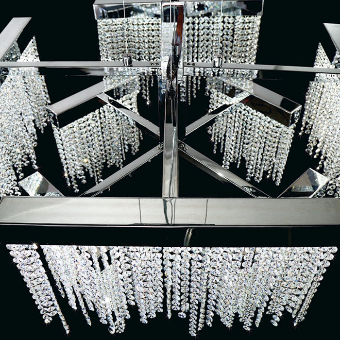 Eurofase Rossi 10-Light Linear LED Chandelier, Chrome/Clear