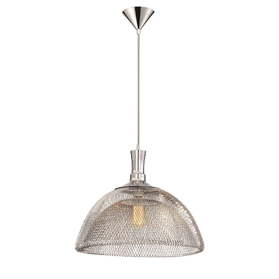 Eurofase Filo 1-Light Large Pendant, Chrome/Chrome