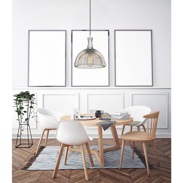 Eurofase Filo 1-Light Large Pendant, Chrome/Chrome