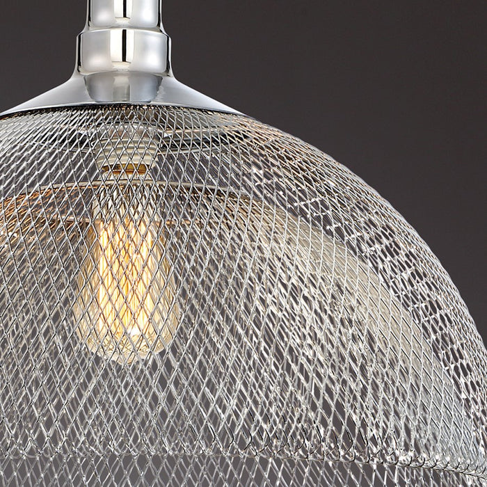 Eurofase Filo 1-Light Large Pendant, Chrome/Chrome