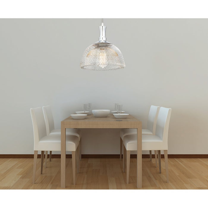 Eurofase Filo 1-Light Large Pendant, Chrome/Chrome