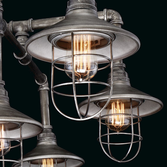 Eurofase Zinco Chandelier, Aged Silver