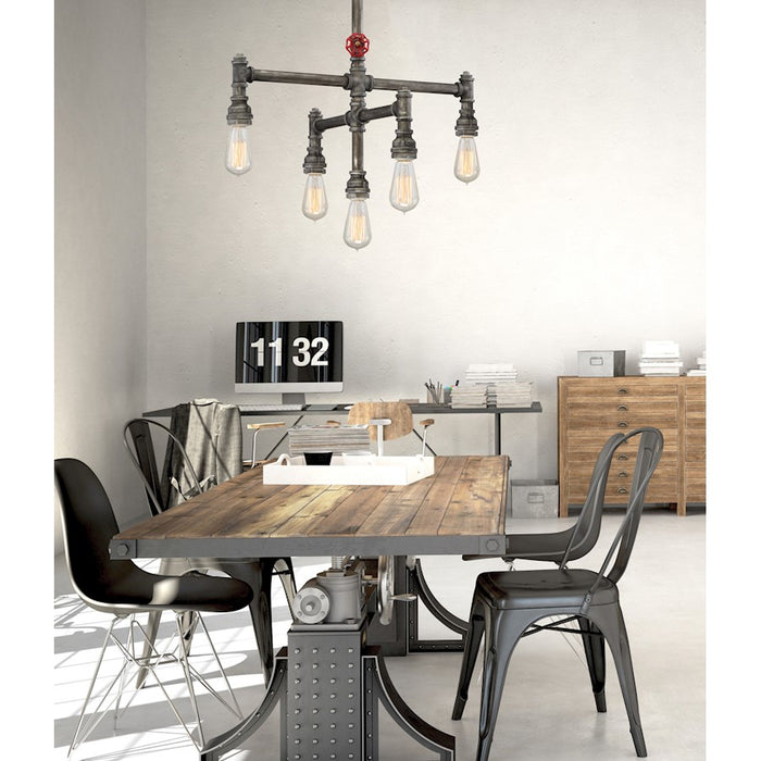 Eurofase Zinco Chandelier, Aged Silver