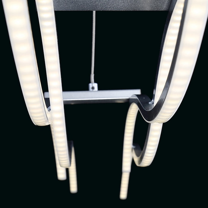 Eurofase Sly 4-Light LED Pendant, Silver/Frosted