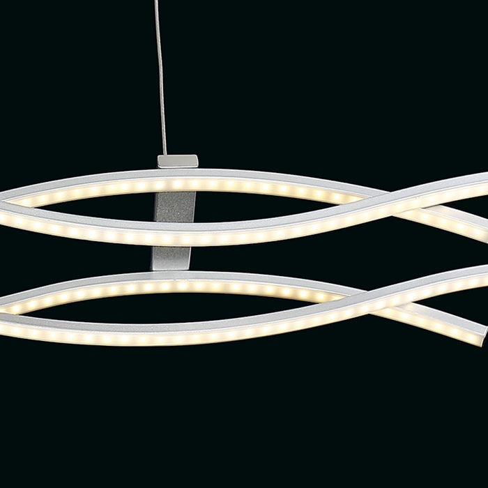Eurofase Sly 4-Light LED Pendant, Silver/Frosted