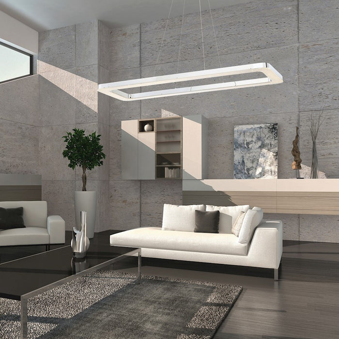 Eurofase Zatina LED Pendant, Chrome/Clear