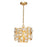 Eurofase Elrose 3-Light Chandelier, Gold Leaf/Gold/Stone