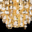 Eurofase Elrose 3-Light Chandelier, Gold Leaf/Gold/Stone