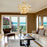 Eurofase Elrose 3-Light Chandelier, Gold Leaf/Gold/Stone