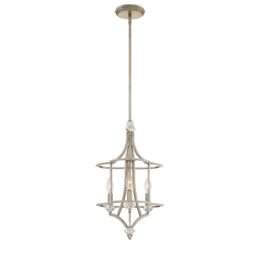 Eurofase Palmisano 3-Light Chandelier, Antique Silver Leaf/Clear