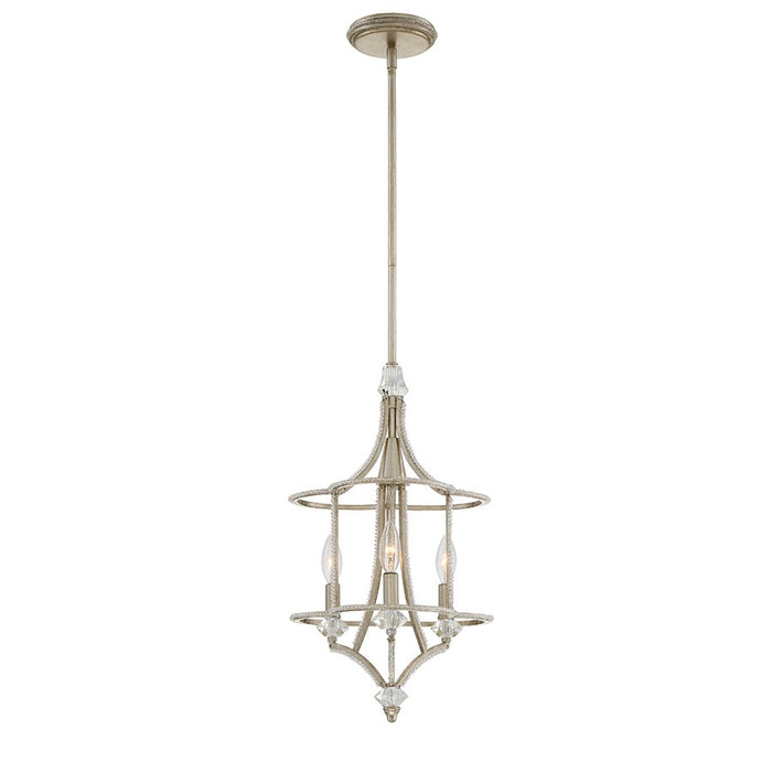 Eurofase Palmisano 3-Light Chandelier, Antique Silver Leaf/Clear
