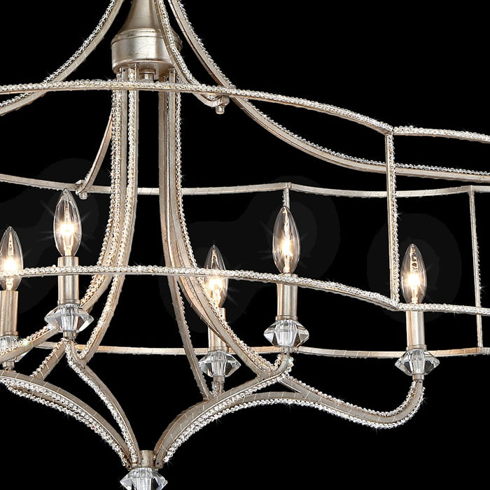 Eurofase Palmisano 3-Light Chandelier, Antique Silver Leaf/Clear