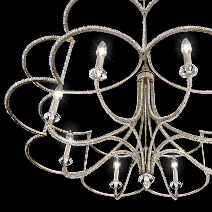 Eurofase Palmisano 3-Light Chandelier, Antique Silver Leaf/Clear