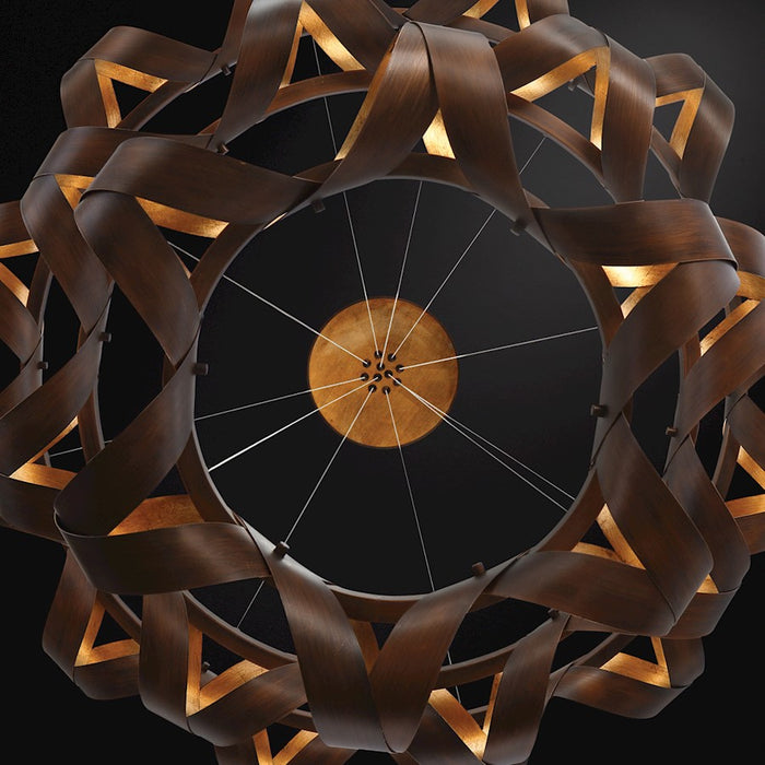 Eurofase Banderia Three-Tier LED Chandelier, Bronze/Bronze/Gold