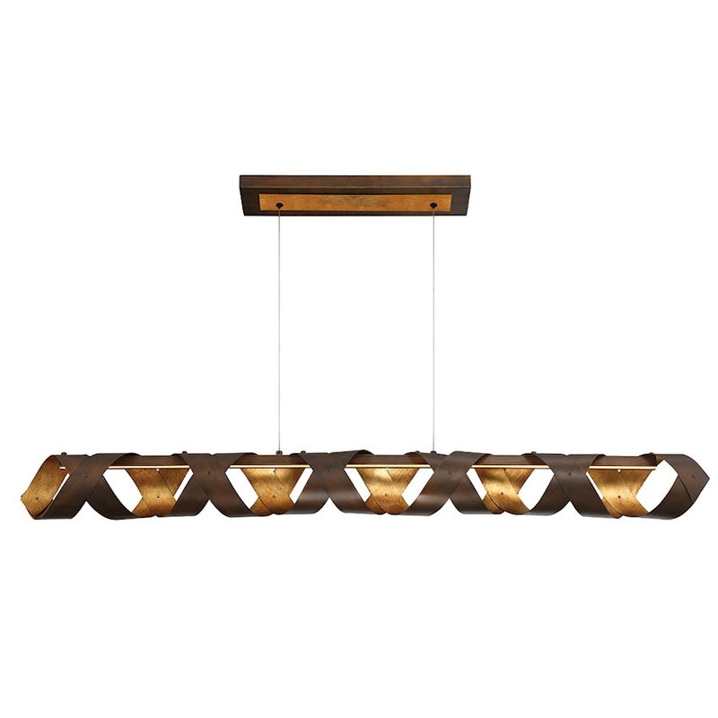 Eurofase Banderia Linear LED Chandelier, Bronze/Bronze/Gold