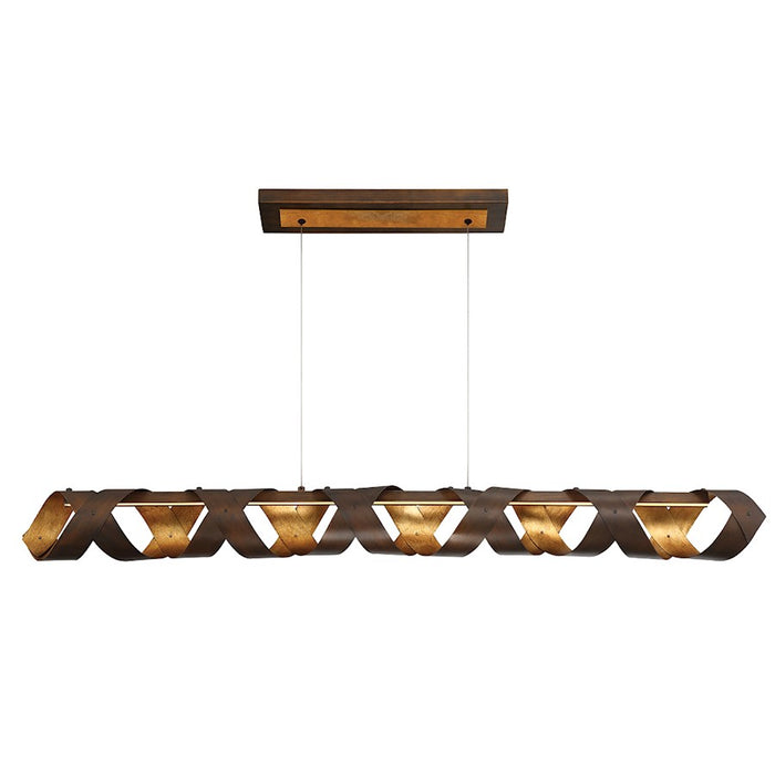 Eurofase Banderia Linear LED Chandelier, Bronze/Bronze/Gold
