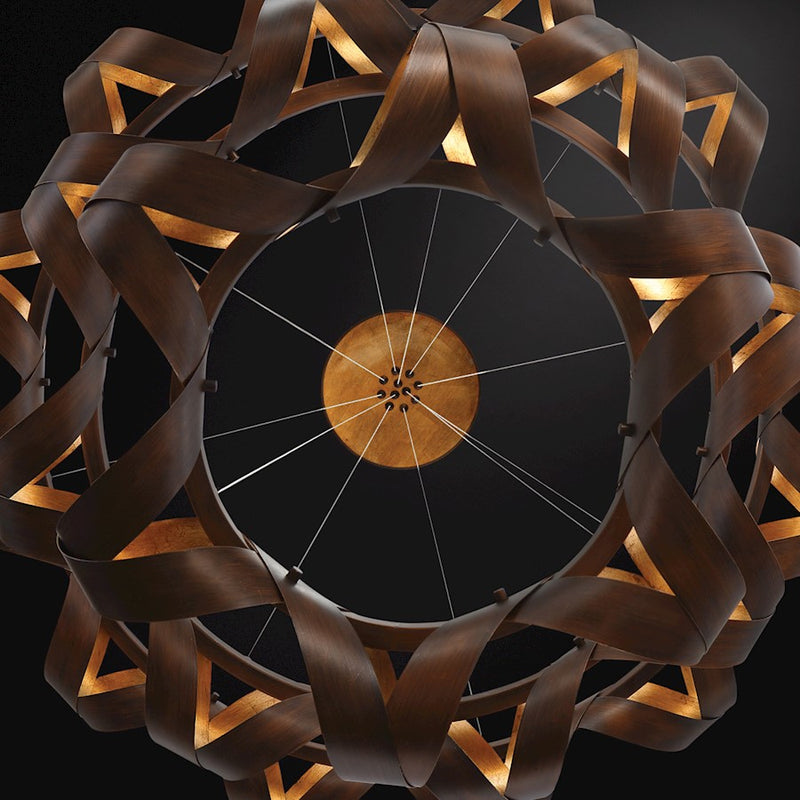 Eurofase Banderia Linear LED Chandelier, Bronze/Bronze/Gold