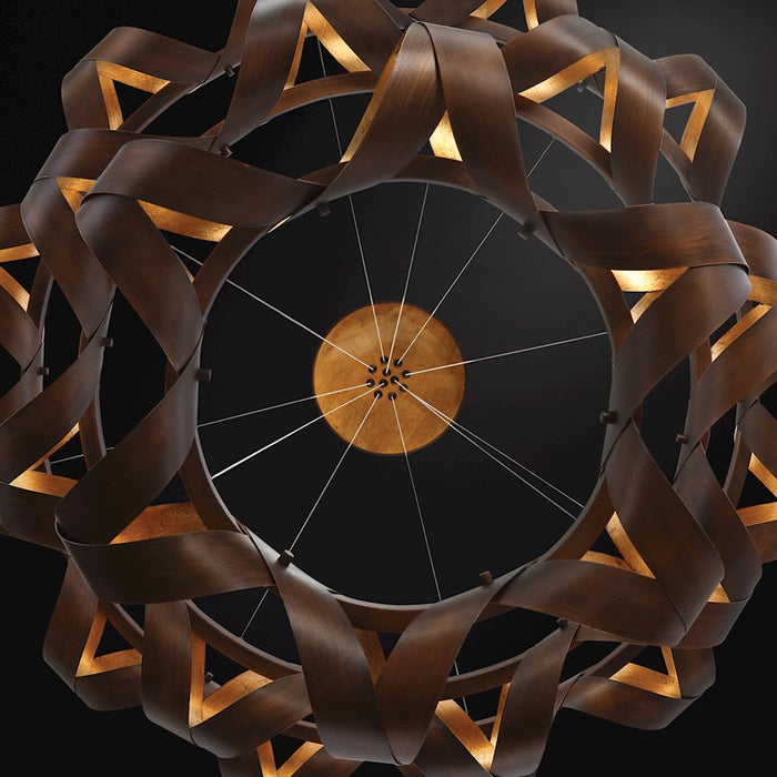 Eurofase Banderia Linear LED Chandelier, Bronze/Bronze/Gold