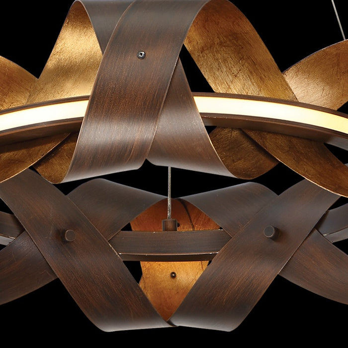 Eurofase Banderia Linear LED Chandelier, Bronze/Bronze/Gold