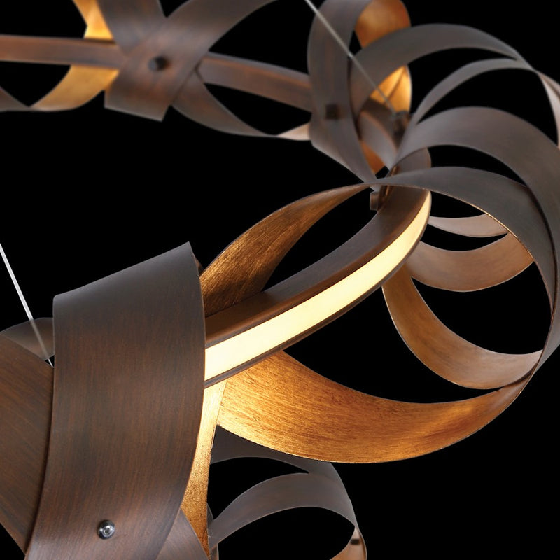 Eurofase Banderia Linear LED Chandelier, Bronze/Bronze/Gold