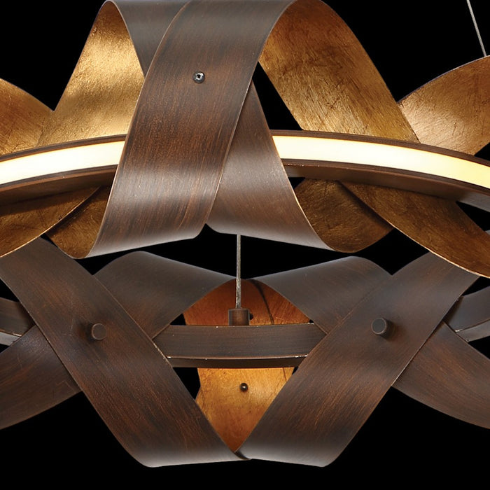 Eurofase Banderia 1-Light LED Pendant, Bronze/Bronze/Gold