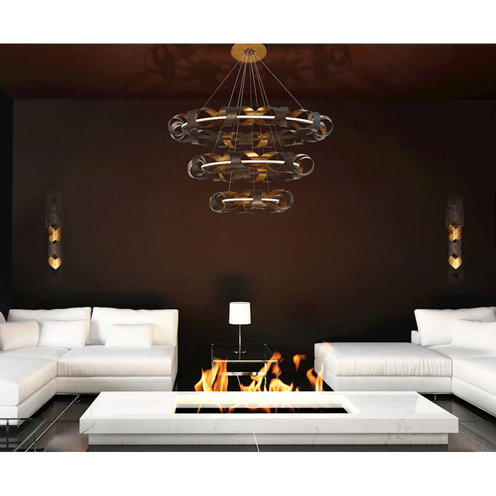 Eurofase Banderia 1-Light LED Pendant, Bronze/Bronze/Gold